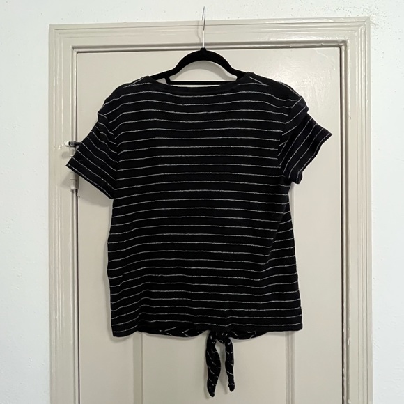 Madewell Modern Tie-Front Top in Stripe - Picture 2 of 3